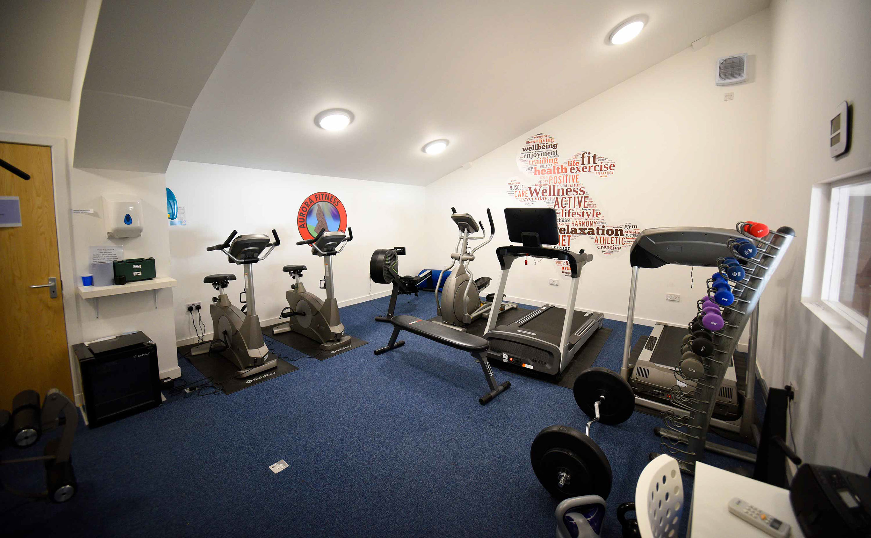 Talla Stafainn contains a Gym named Aurora Fitness Suite with Treadmills Cross Trainers and Weights