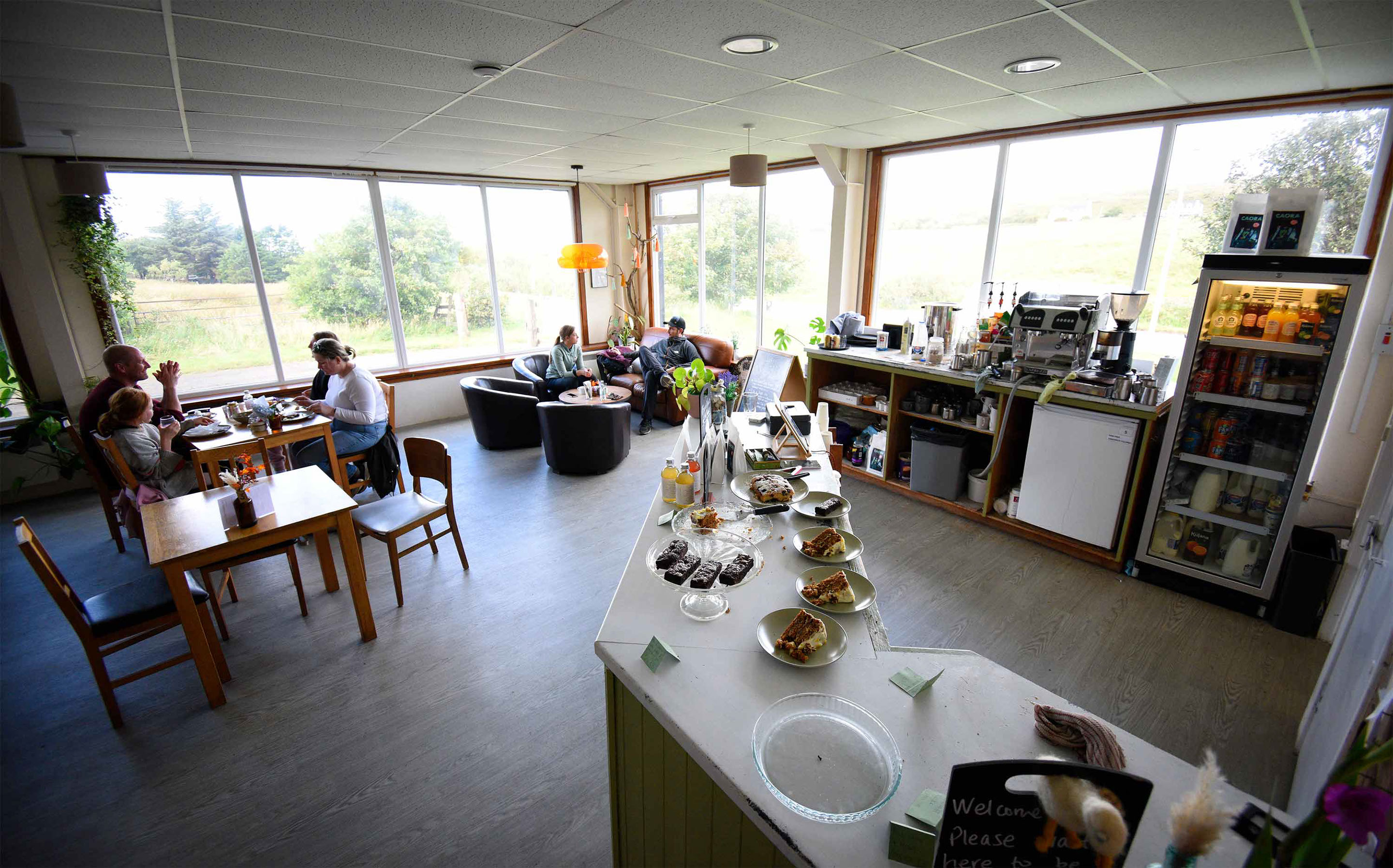 Staffin Community Hall contains a Cafe serving Cakes Coffee and Tea at The Hungry Gull Cafe