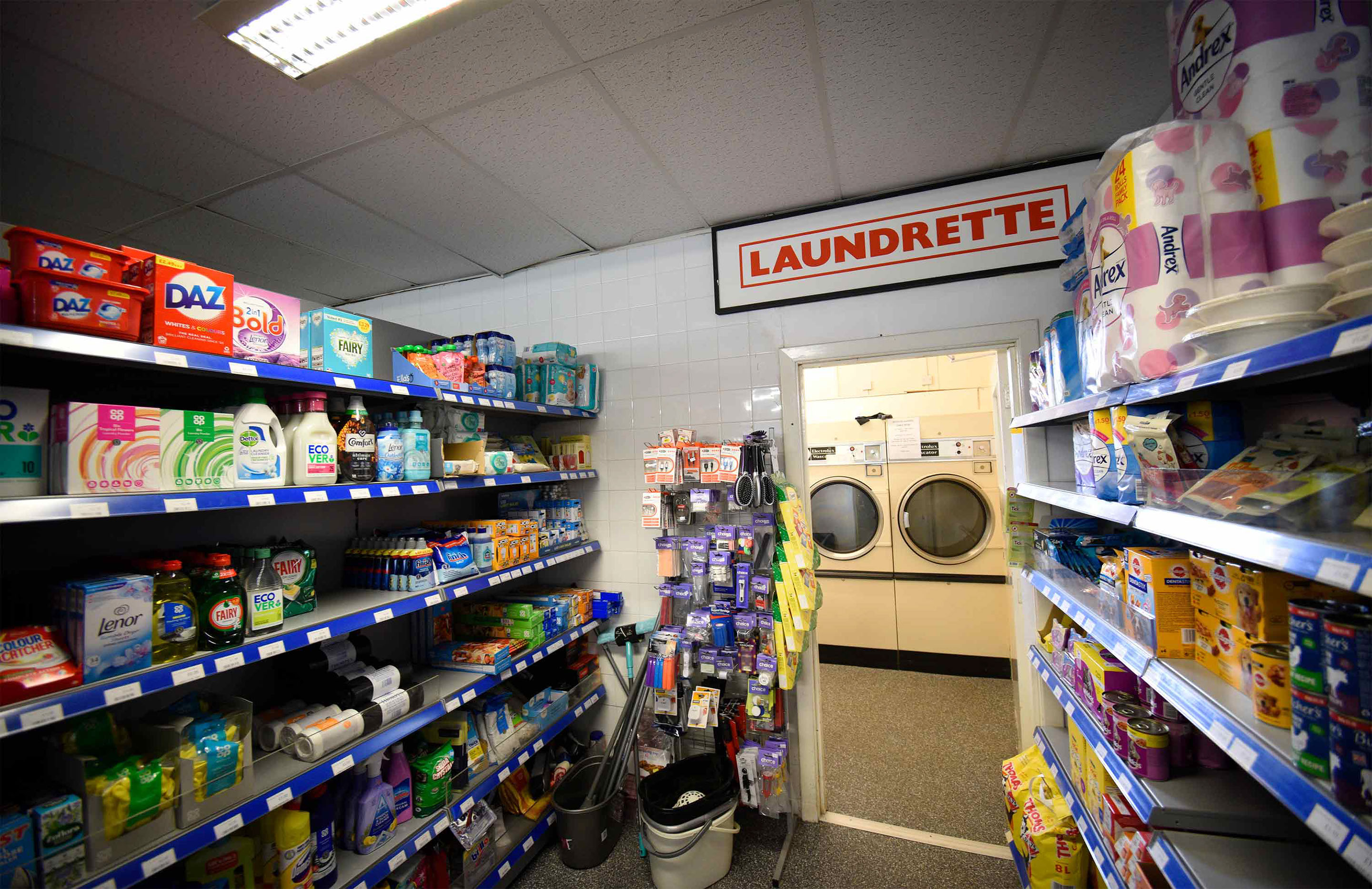 Staffin Community Stores contains a Laundette with coin operated machines