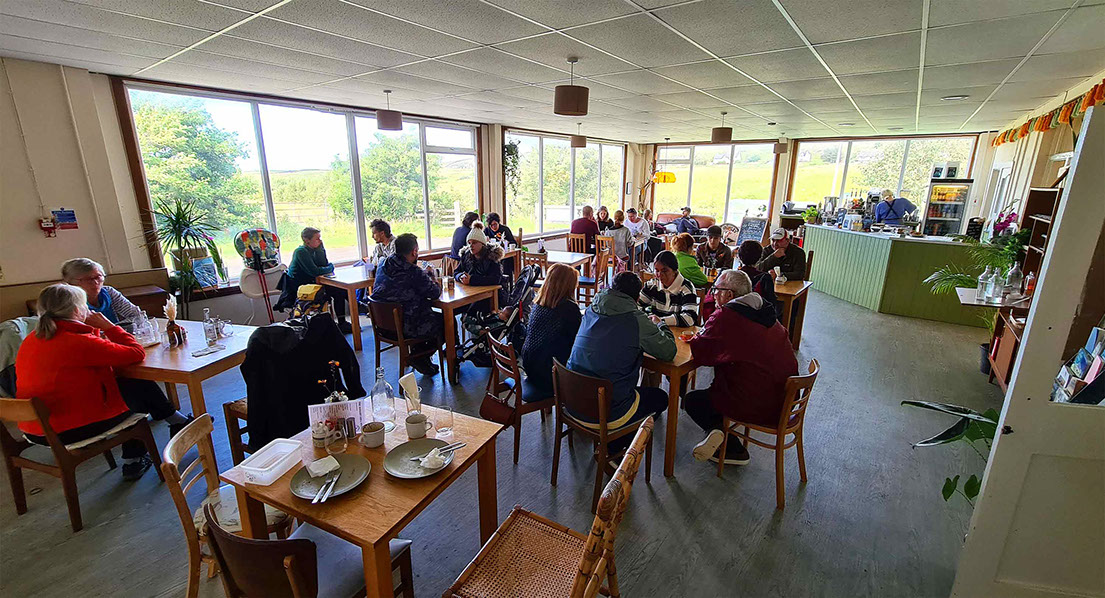 The Hungry Gull cafe is located within Staffin Community Hall